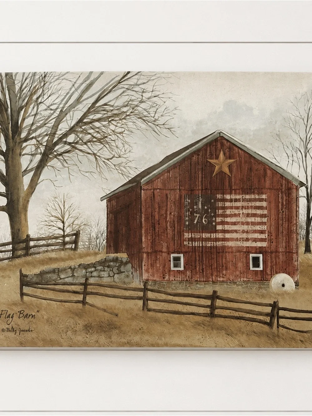 Vintage “Flag Barn” Canvas Art by Billy Jacobs